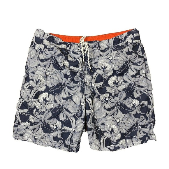 Goodfellow & Co. Swim Trunks Tropical XL Blue White - Picture 1 of 8